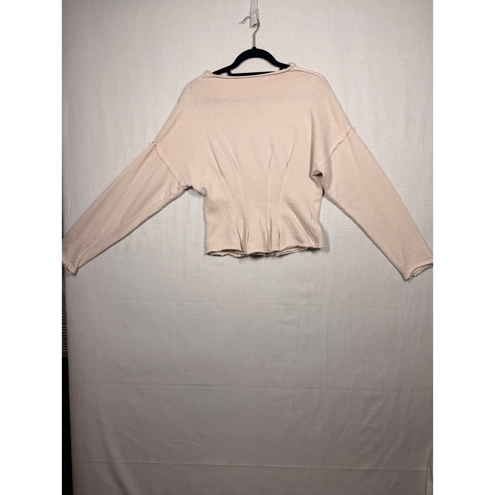 Pilcro Top Women Extra Small Blouse Corset French Terry Raw Edge Boho